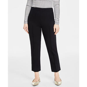 On 34th Women's Medium Short (Petite) Black Ponte-Knit Pull-On Ankle Pants NWT